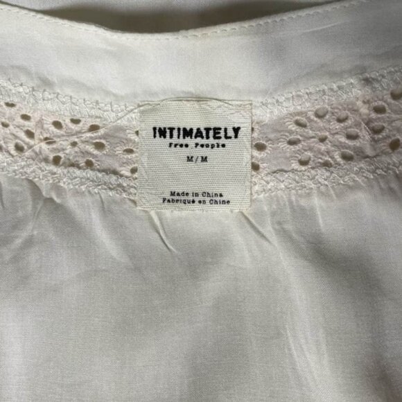 Intimately Free People Eyelet Boho Tunic Top | Medium | Raw Hem Cotton Trim - Picture 9 of 13